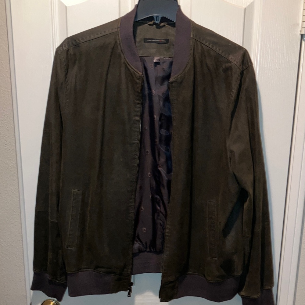 John Varvatos Dark Brown Bomber Jacket
